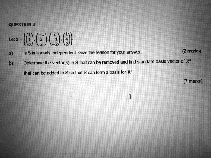 SOLVED QUESTICN 2 Lets(0) ()() € Is S is linearly independent Give