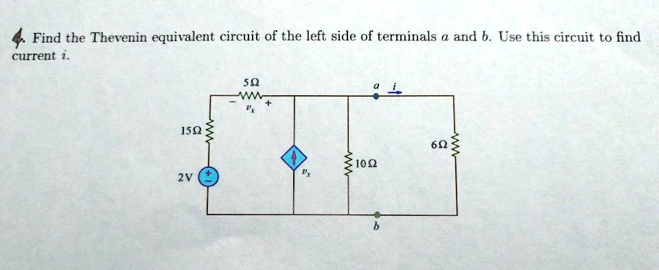find the thevenin equivalent of the left side of terminals a and b use ...