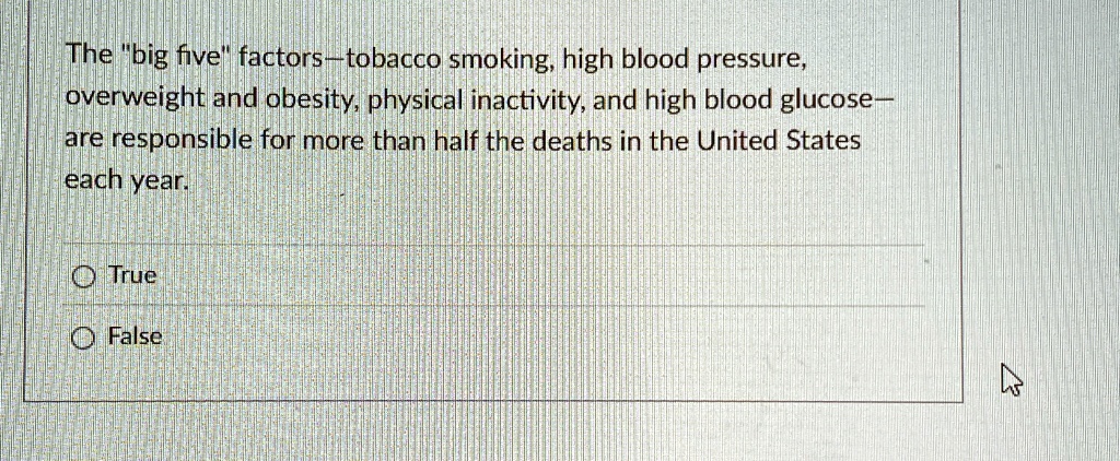 the big five factors tobacco smoking high blood pressure overweight and ...