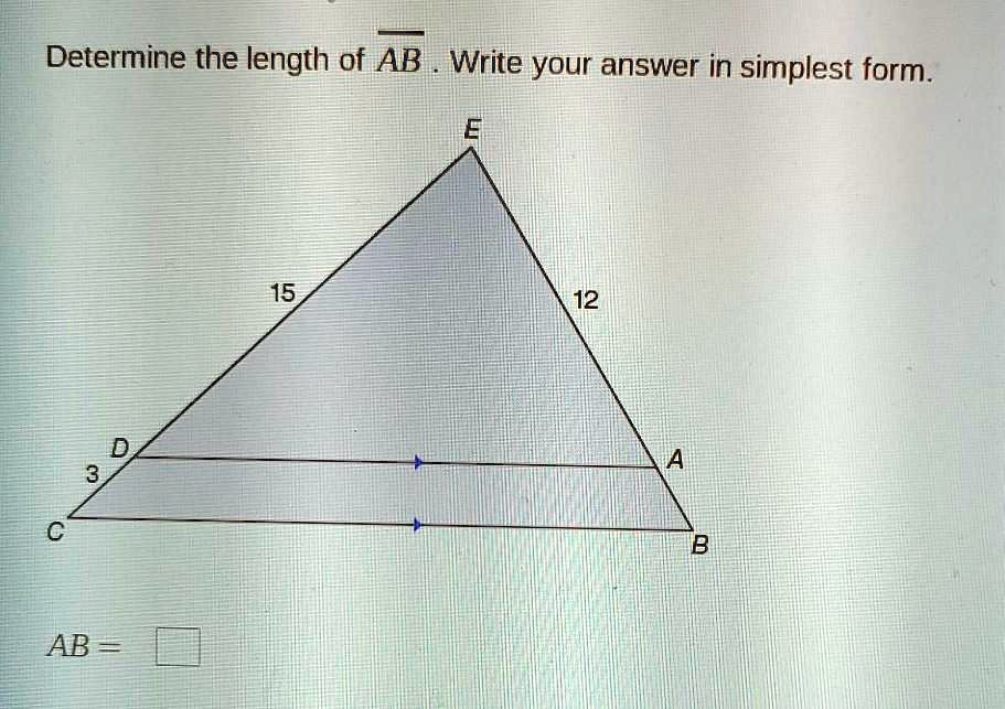 SOLVED Determine the length of AB Write your answer in simplest form