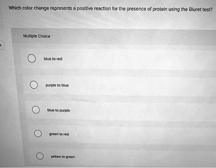 SOLVED Which color change represents a positive reaction for the