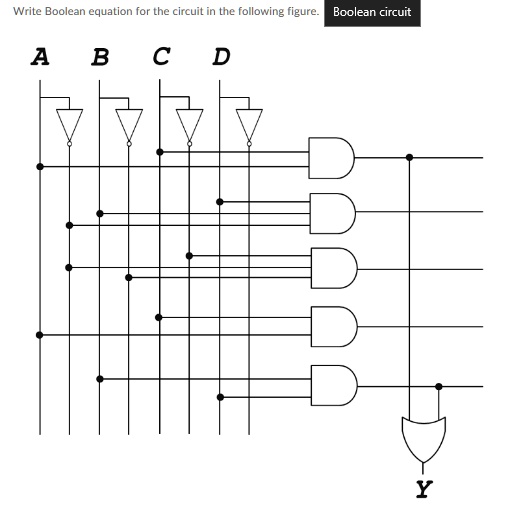 SOLVED: Write Boolean equation for the circuit in the following figure ...