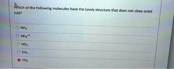 SOLVED: Which of the following molecules have the Lewis structure that ...