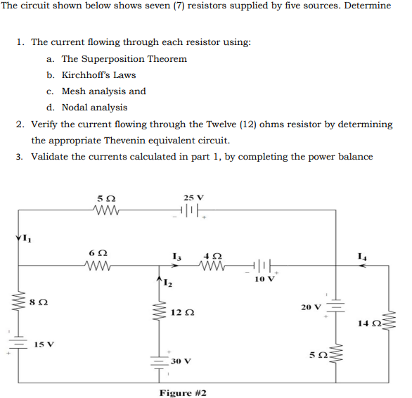 SOLVED: The Circuit Shown Below Shows Seven (7) Resistors Supplied By ...