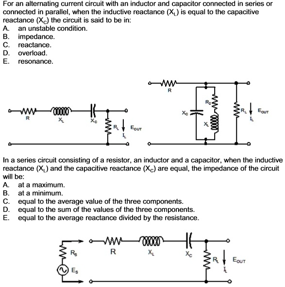 SOLVED For an alternating current circuit with an inductor and
