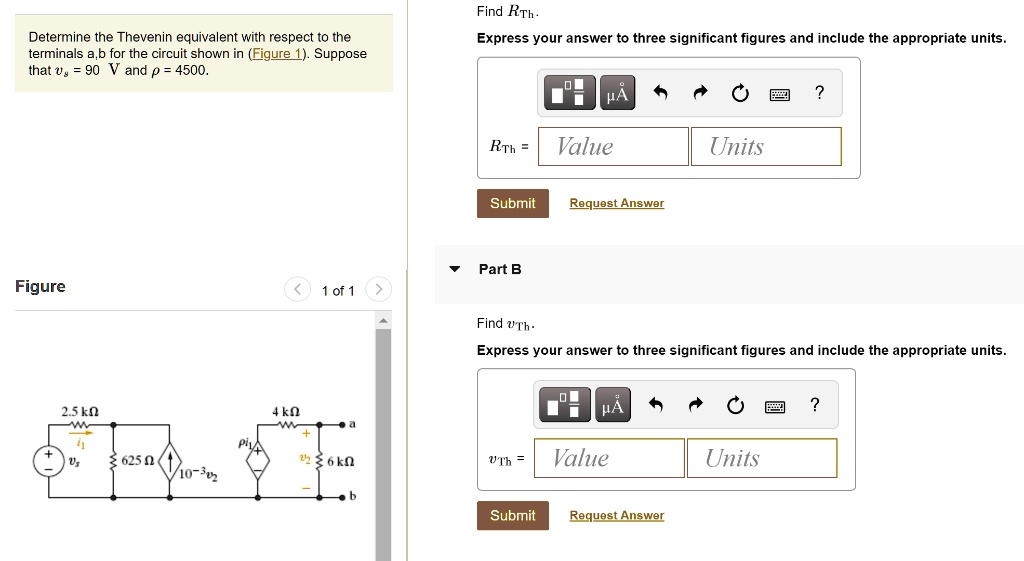 SOLVED: Find RTh Determine the Thevenin equivalent with respect to the ...