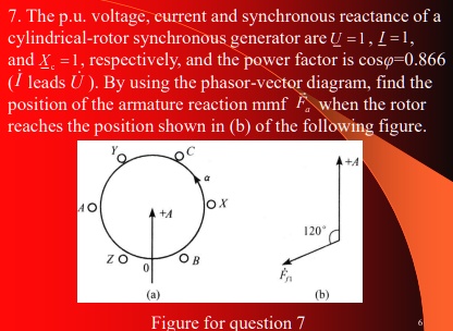 SOLVED: The p.u. voltage, current, and synchronous reactance of a ...