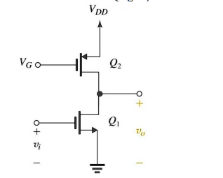 SOLVED: A common-source amplifier has a PMOS as the load as shown below ...