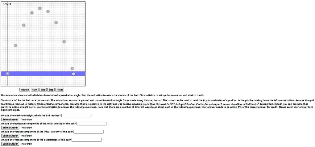 SOLVED: Texts: 8.17s Initialize [Start Stop Step Reset] The animation ...
