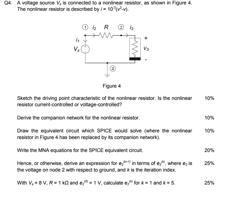 SOLVED Q4. A voltage source Vs is connected to a resistor, as shown in Figure 4. The