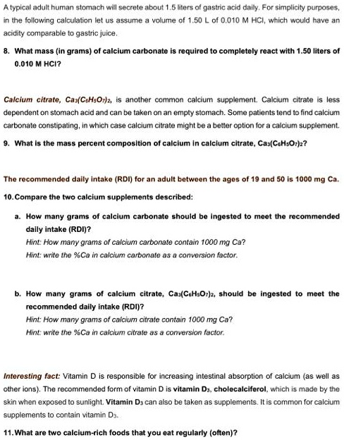 SOLVED:typical Adull hUian KGnach secrele acu liters gastric acld dally ...