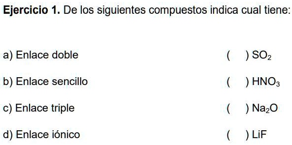 SOLVED: Por Favor Necesito Ayuda Ejercicio 1. De Los Siguientes ...