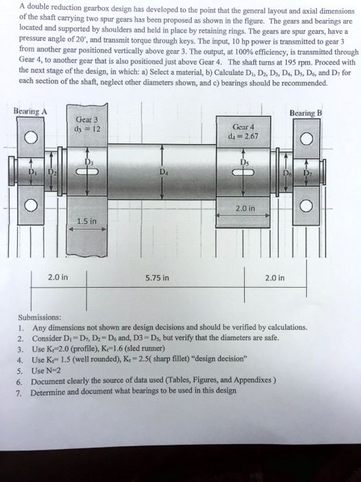 [GET ANSWER] of the shaft carrying two spur gears has been proposed as ...