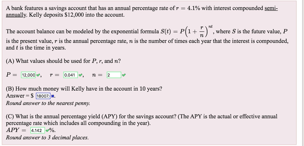 a bank features a savings account that has an annual percentage rate ...