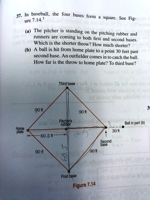 SOLVED 37. Baseball, the four bases form a square. See Fig. (a) The