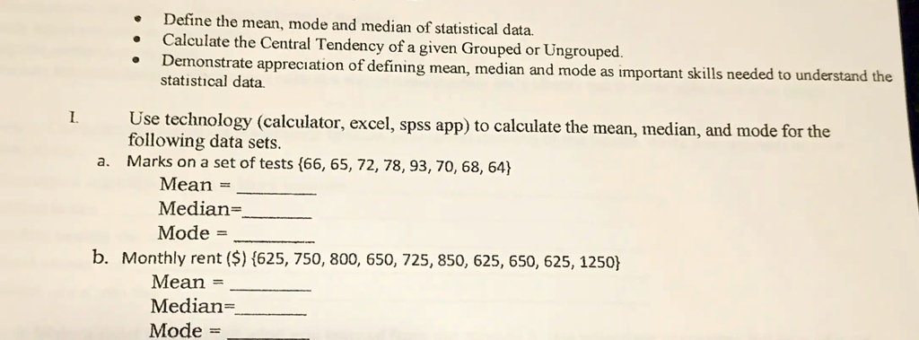 Video Solution: Define The Mean, Mode, And Median Of Statistical Data 