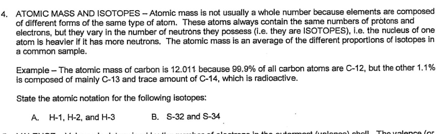 atomic mass of an element is not necessarily a whole number because