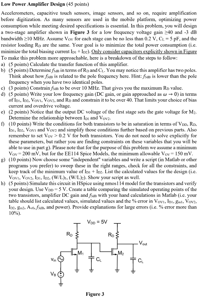 Low Power Amplifier Design (45 points) Accelerometers, capacitive touch ...