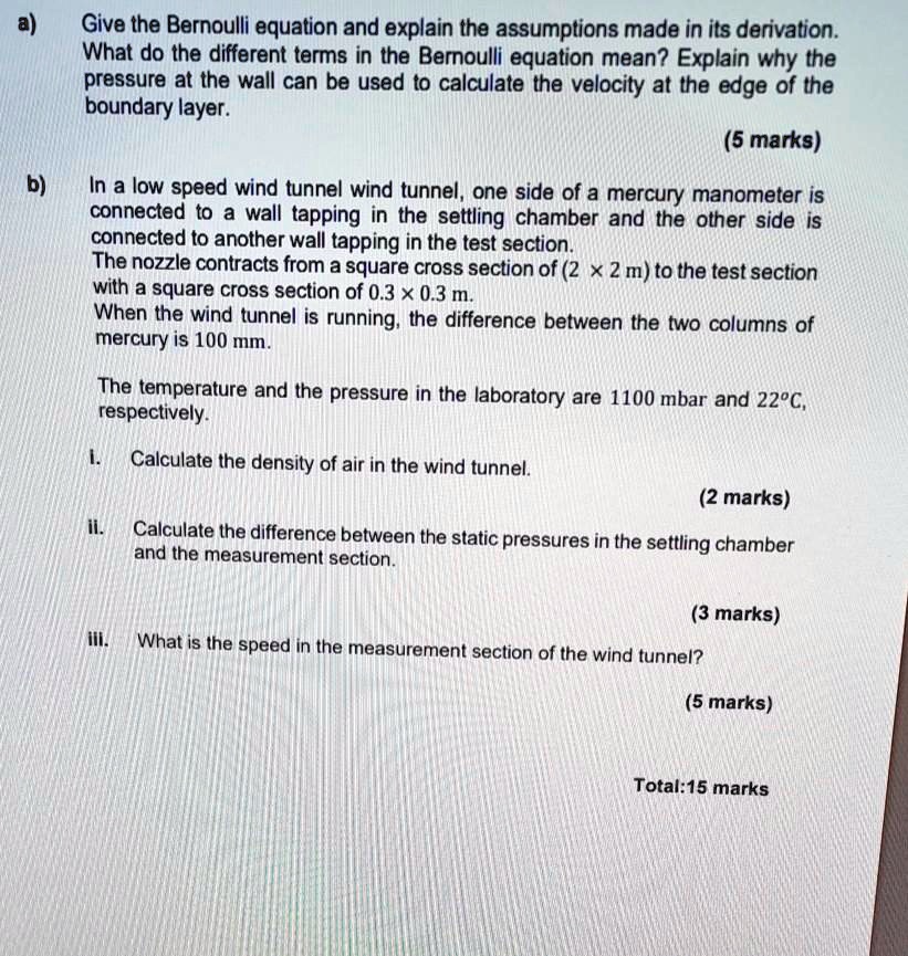 SOLVED: Give the Bernoulli equation and explain the assumptions made in ...