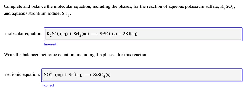 Solved Complete And Balance The Molecular Equation Including The