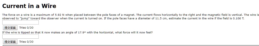SOLVED: Current in a Wire The force on wire maximum 0f Vhen placed ...