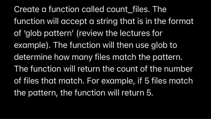 Zip Content Matching with Glob Patterns in PHP A Stream Wrapper Approach - SOLVED: Create a function called countfiles. The function will accept a