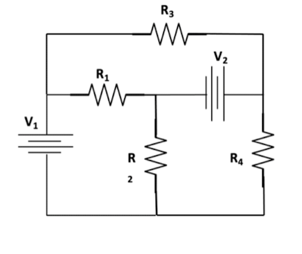 SOLVED: For the given circuit (4 resistors and two voltage sources ...