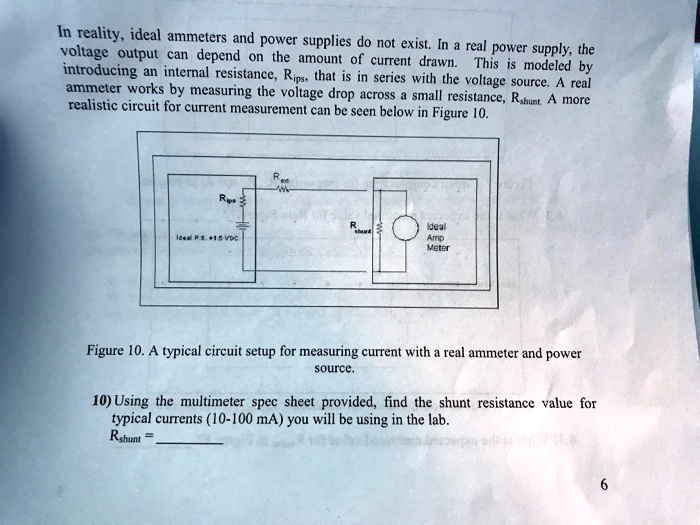 SOLVED In reality, ideal ammeters and power supplies do not exist. In