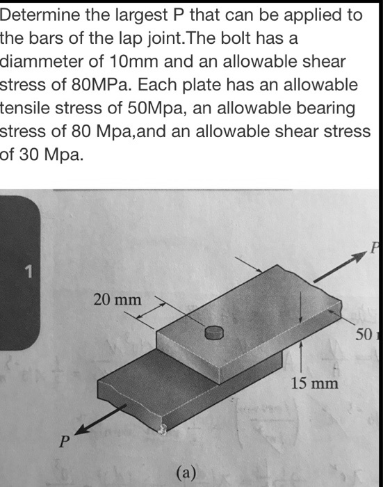 Determine the largest P that can be applied to the bars of the lap