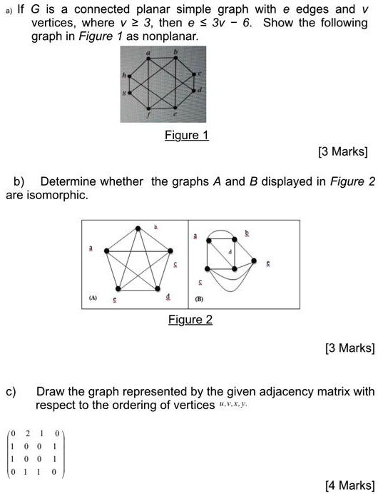 SOLVED: If G is a connected planar simple graph with e edges and v ...