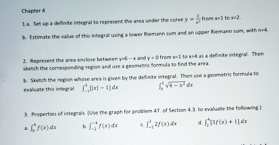 Chapter 4 1.a. Set up a definite integral to represent the...