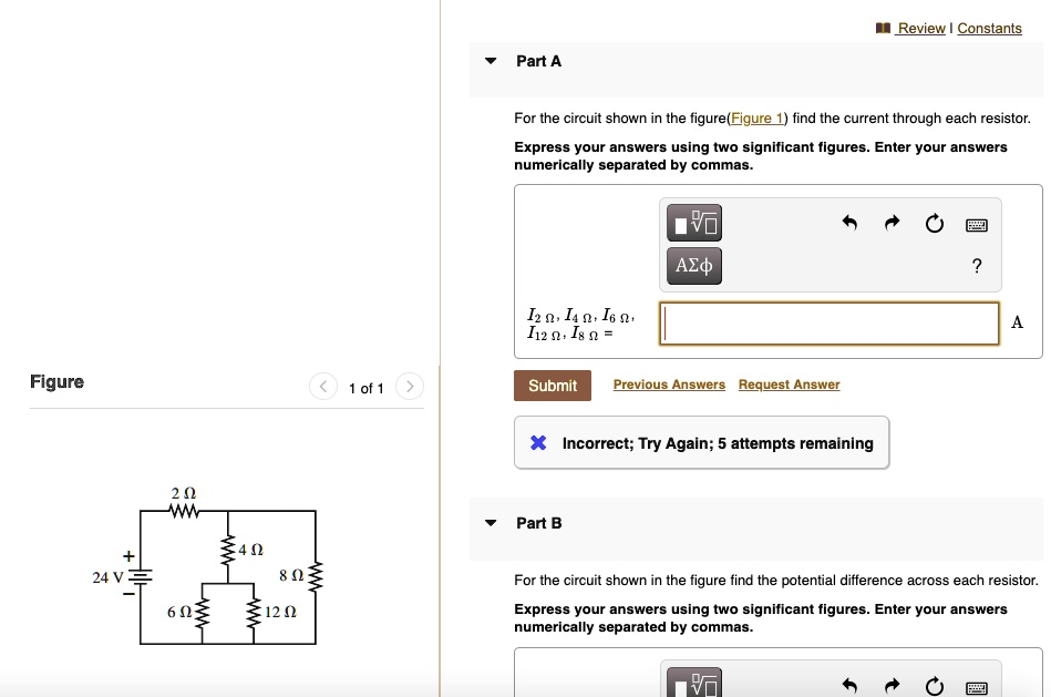 Solved A For The Circuit Shown In The Figure Figure 1 Find The Current Through Each 9607