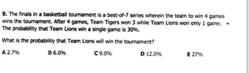 Probability of winning a best-of-7 series