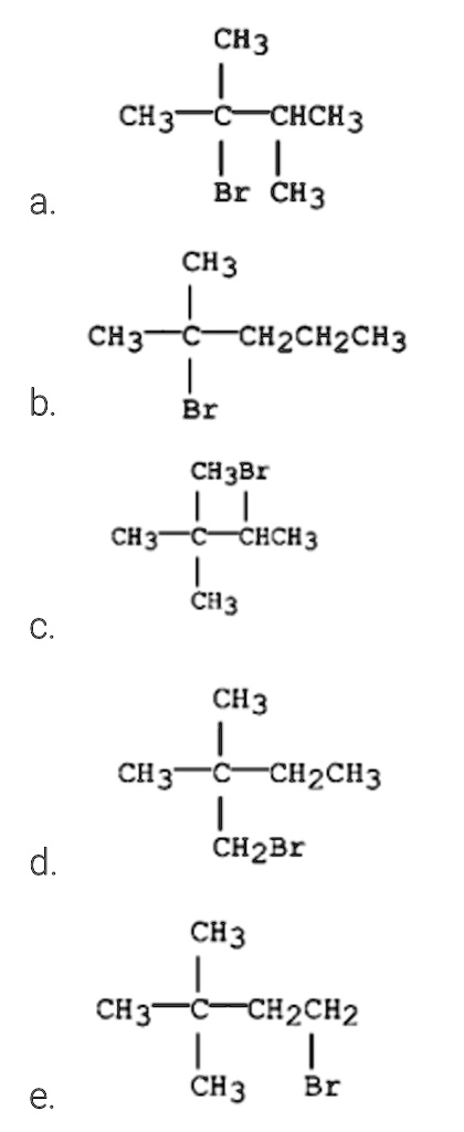 SOLVED: CH3 CHCH3 a Br CH3 CH3 CH3 CH2CH2CH3 bs Br CH3Br CH3 âˆšCHCH3 C ...