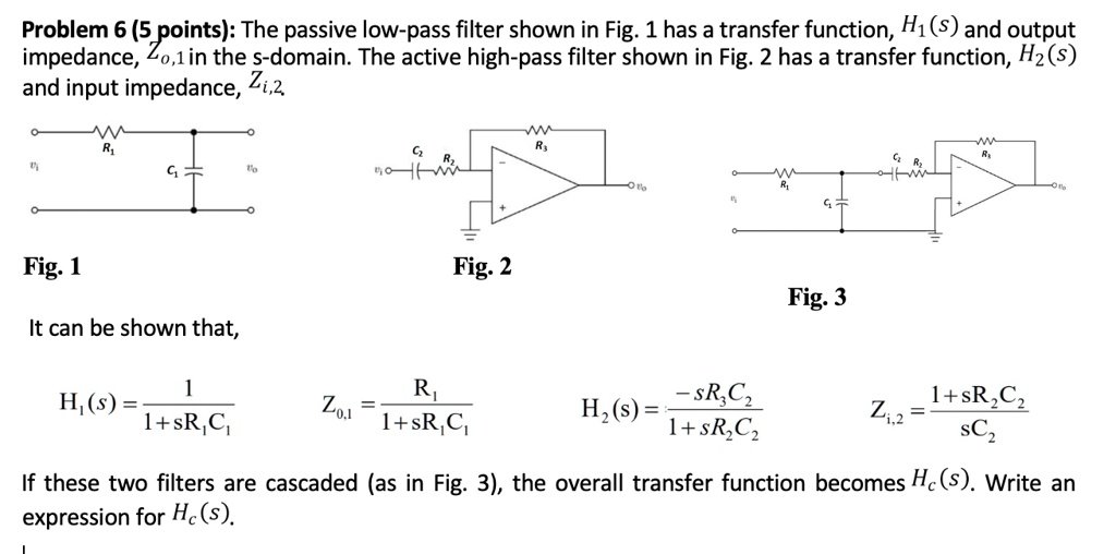 SOLVED: Problem 6 (5 points): The passive low-pass filter shown in Fig ...