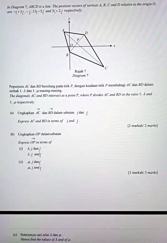 Solved The Vectors Of Vertices B C And D Relative The Origin 0 In Diagram Abcd I5 4 Kite 0724