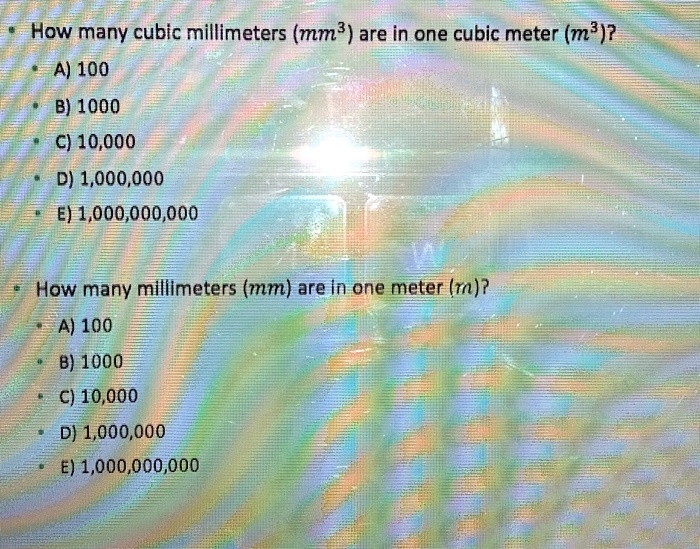 Millimeters in one clearance meter