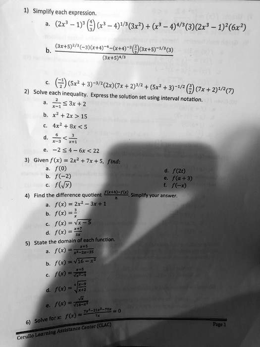 Solved Simplify Each Expression Zx 1 3 X 4 1 3 3x2 X 4 8 3 2x 1 2 6x2 8x 5 2 3 3 X 4 Xt4 Ejcax 5 1 S 3 3x 5 3 2 Sx 3 2 2x X 293 2 Sx 3 1 2 Ox 294 2 7 Solve Each Inequality Express The