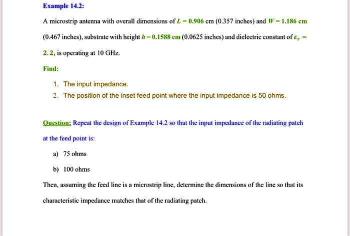 Example 142 A Microstrip Antenna With Overall Dimensions Of L0906 Cm ...