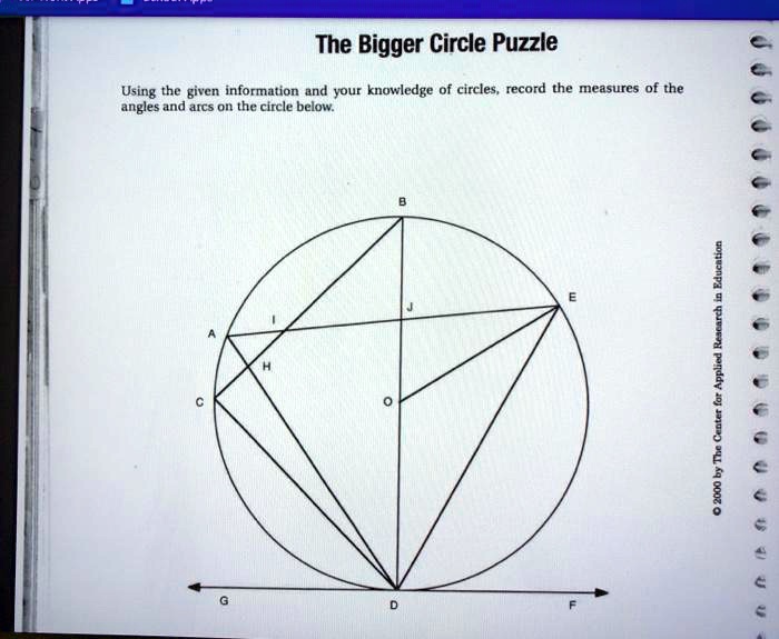 SOLVED The Bigger Circle Puzzle Using the given information and your