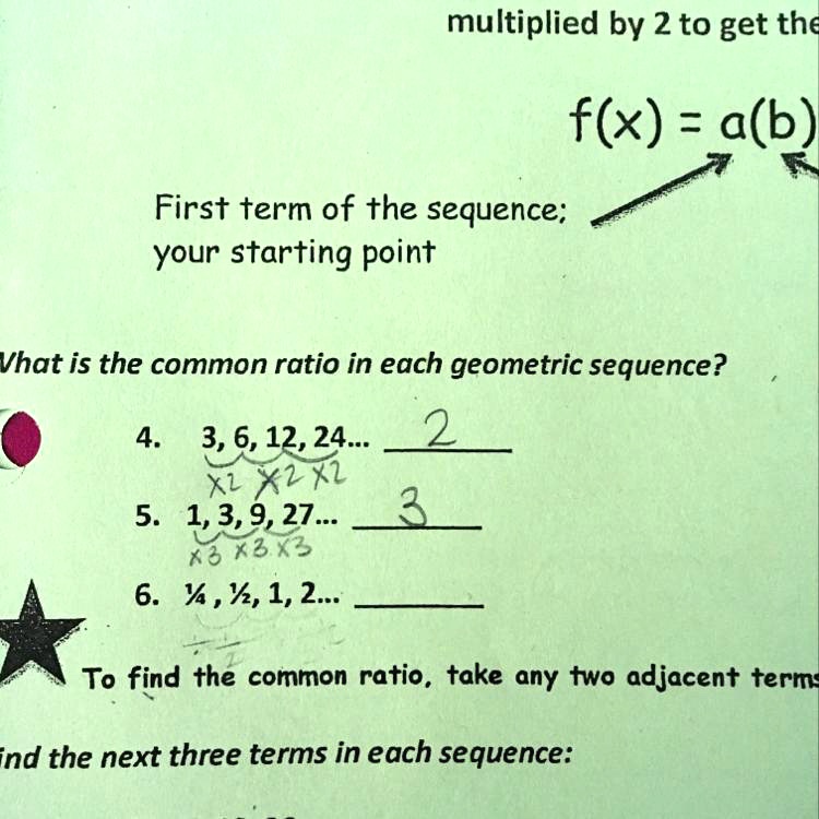 What is the common ratio of 3 6 9 12 24?