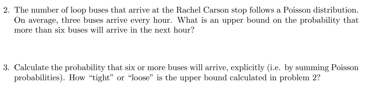 2. The number of loop buses that arrive at the Rachel Carson stop ...