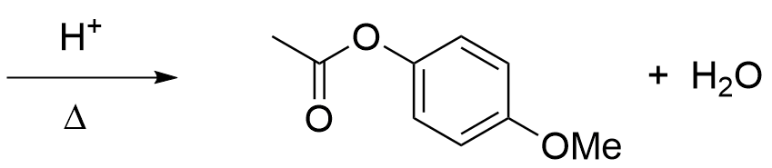 H+ / ? ? 4-methoxyphenyl acetate + H2O