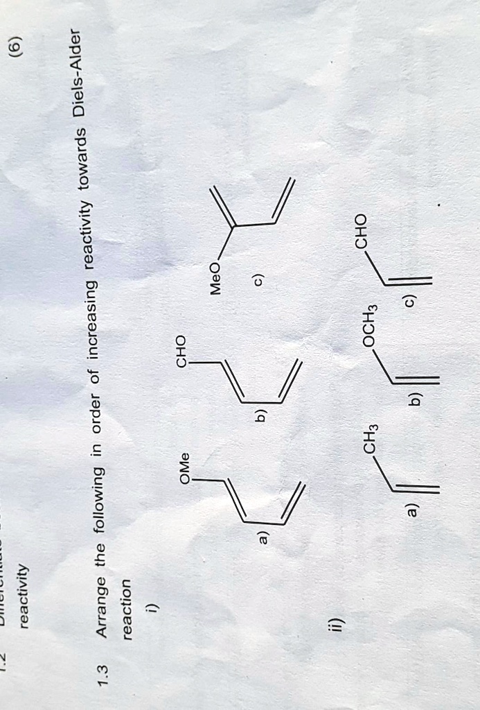 SOLVED: 6 CHO MeO OCH3 CHO q CH3 OMe reactivity reaction 1.3