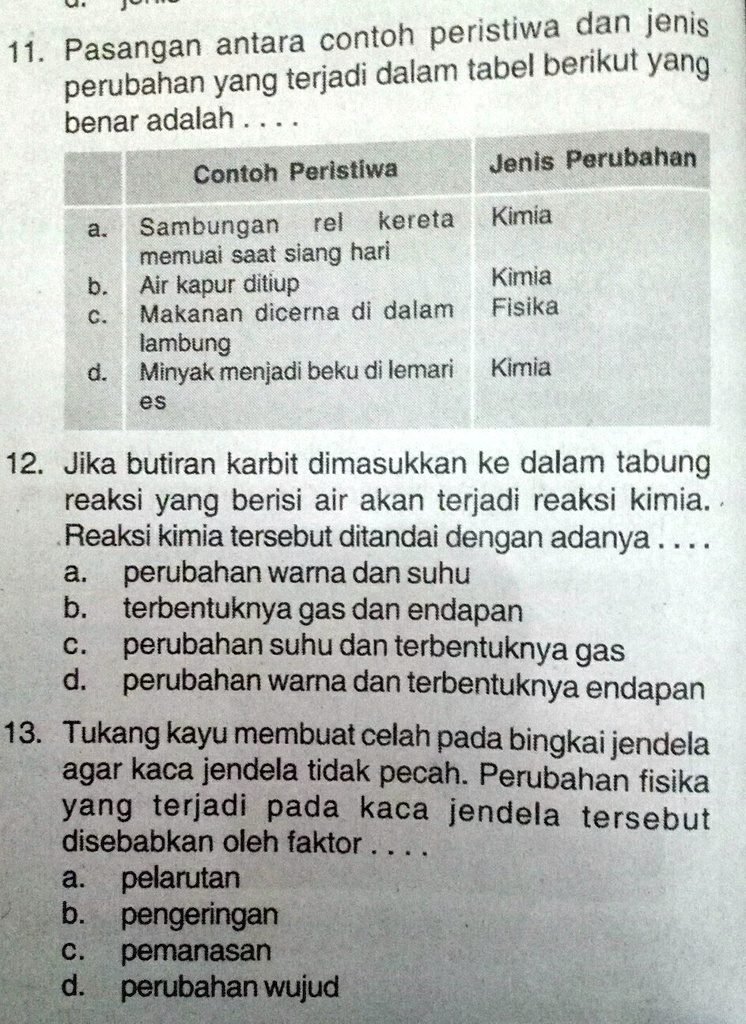 SOLVED: Nomor 11,12,13 Jawab Ya... Peristiwa Dan Jenis 11 Pasangan ...