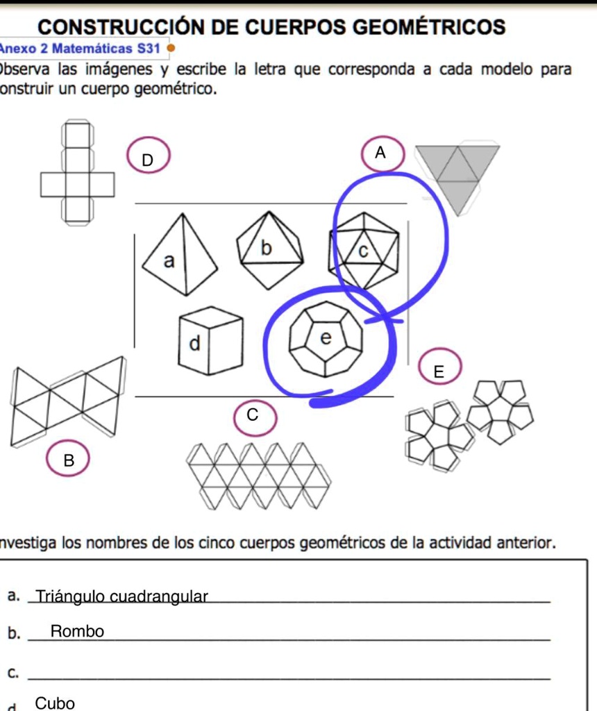 SOLVED: Como se llaman las figuras ayudaaaa CONSTRUCCIÓN DE CUERPOS ...