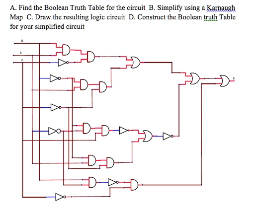 SOLVED: A. Find The Boolean Truth Table For The Circuit B. Simplify ...