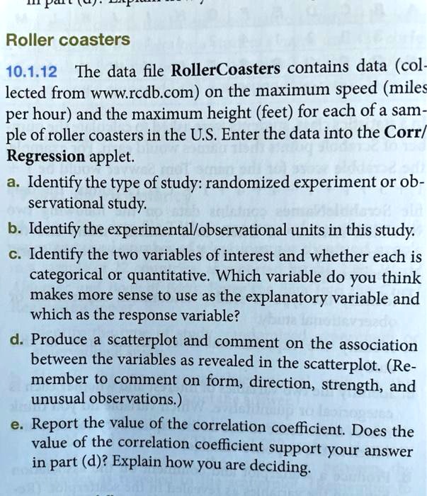 Solved) - The Roller Coaster DataBase (www.rcdb.com) contains