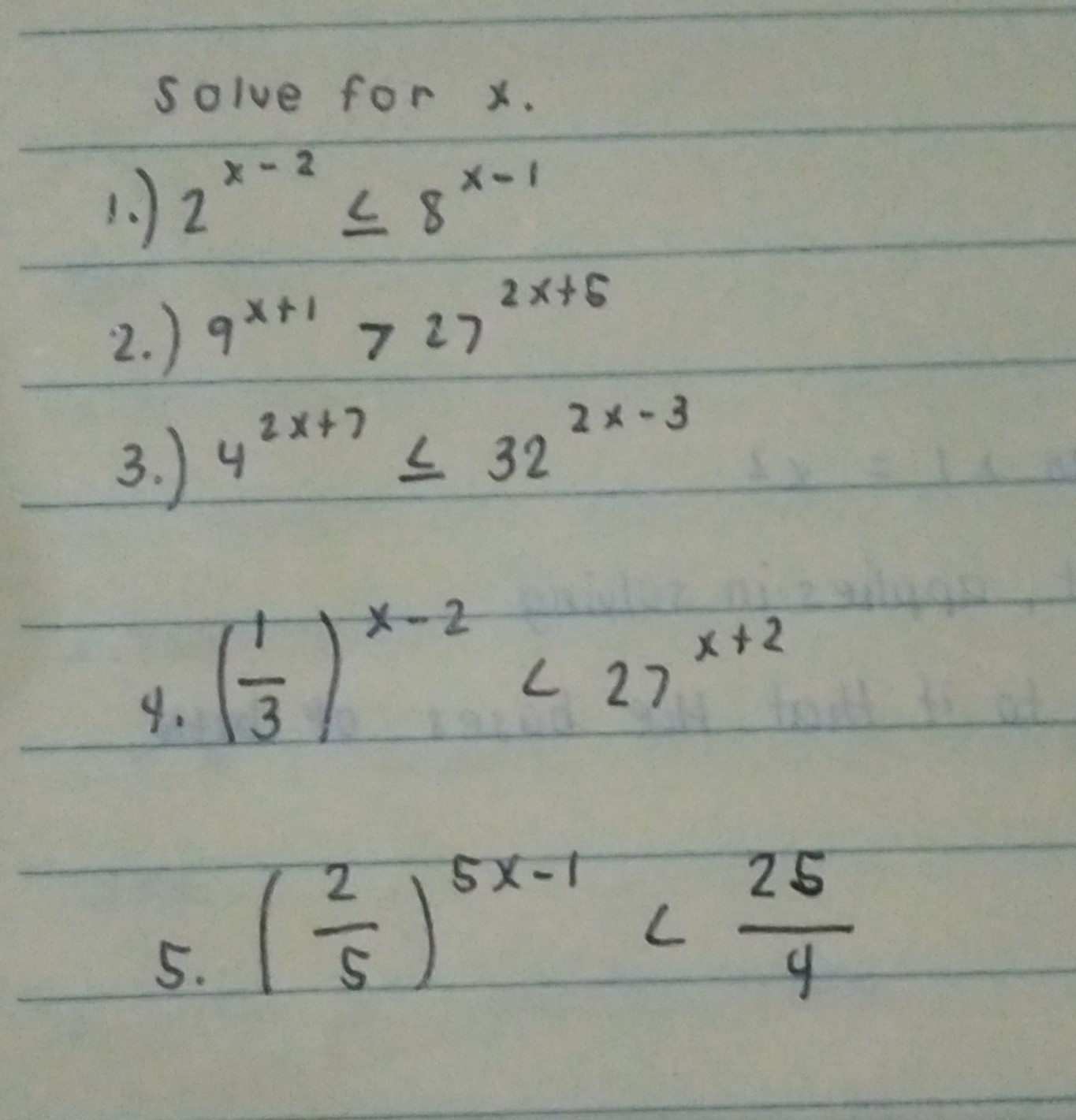 SOLVED Solve For X 1 2 x 2 8 x 1 2 9 x 1 27 2 X 6 3 4 2 X 7 