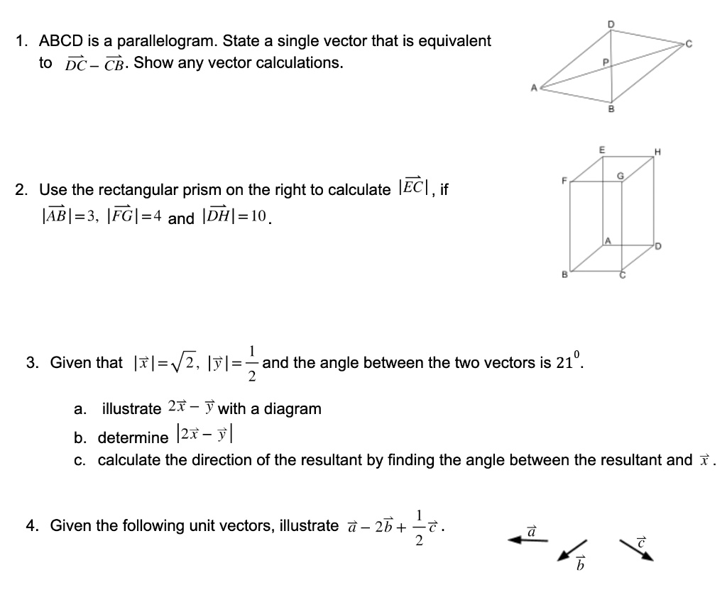 SOLVED: Please answer all questions 1. ABCD is a parallelogram. State a ...